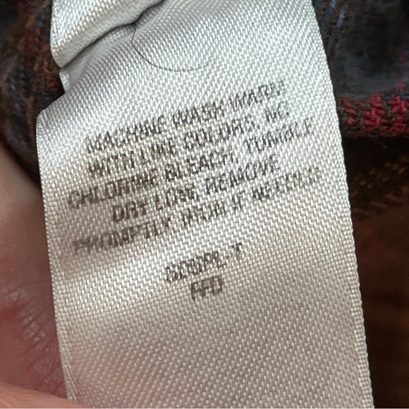 Cabela’s XL TALL BROWN WIDE PLAID Shirt BLUE HEAVY COTTON Long Sleeves Button Up - Picture 8 of 14